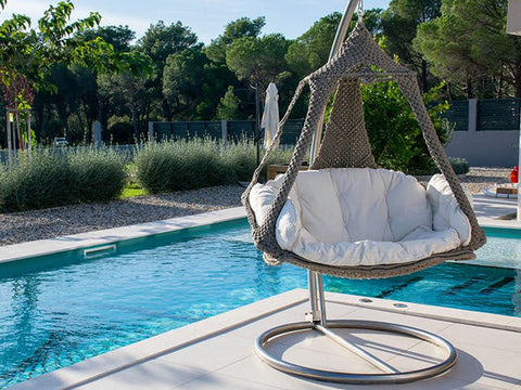 Luxus Hängesofa Nido Royal Platin - Kissen Ecru