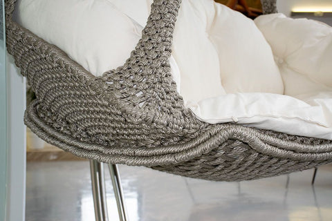 Luxus Hängesofa Nido Royal Platin - Kissen Ecru