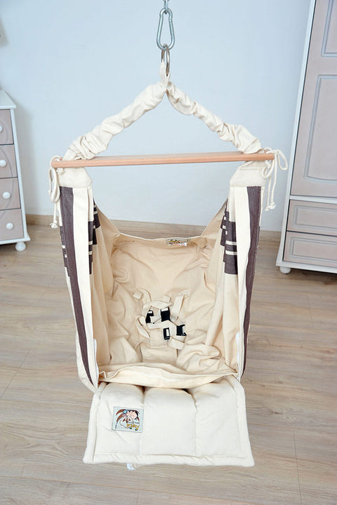 babybett hängematte Yoyo Cappuccino Babyhängematte - Ein sicheres Nest für dein Baby – Lola Hängemattenshop