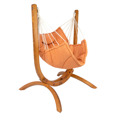 Luxus Hängesessel Hawaii Sofa Royal Coral mit Eukalyptusholz Gestell