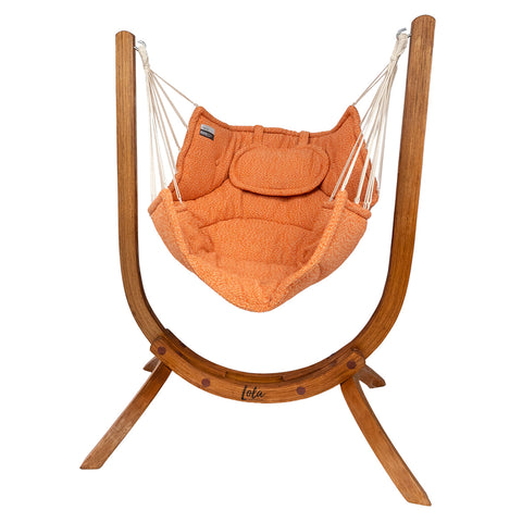 Luxus Hängesessel Hawaii Sofa Royal Coral mit Eukalyptusholz Gestell