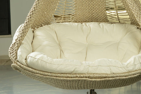 Luxus Hängesofa Nido Royal Champagne - Kissen Ecru